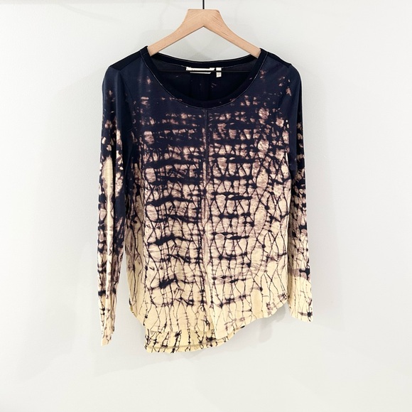 Soft Surroundings Navy & Tan Tie Dye Tunic Size Small - Picture 1 of 5